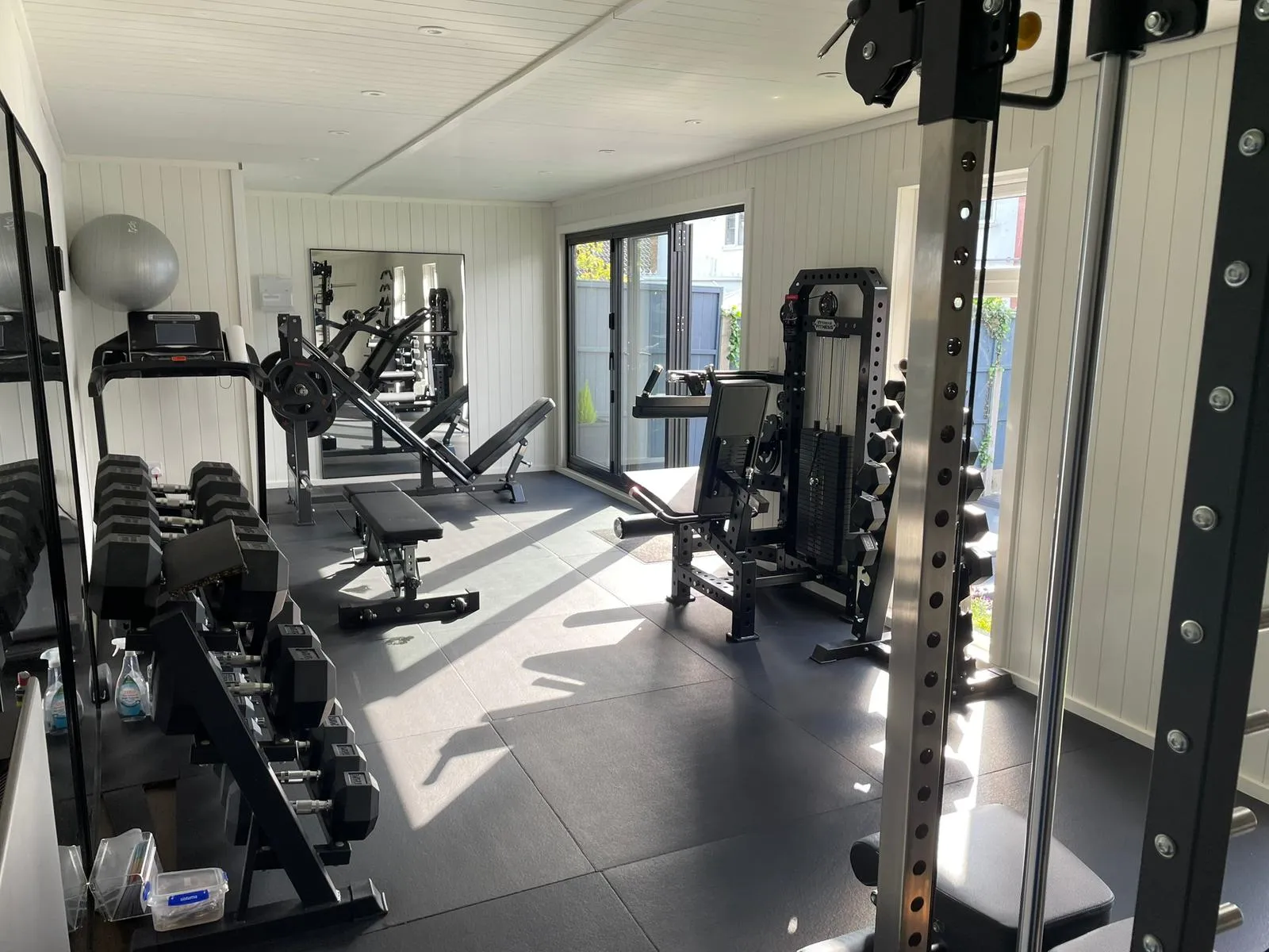 The rear training area of the studio